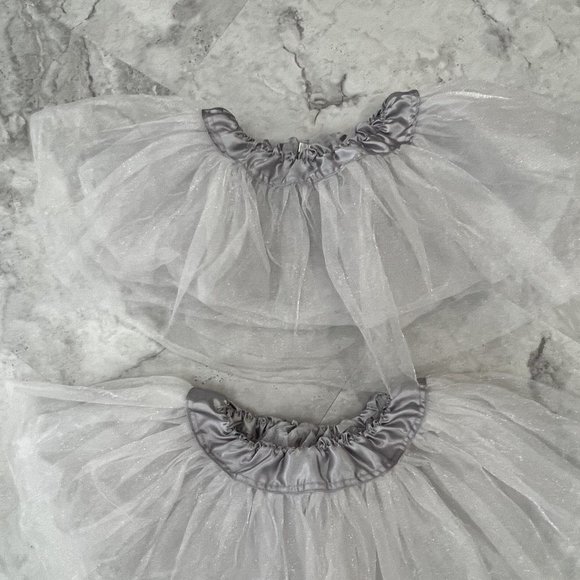 Lot Of 2 Amscan Gray Tutu Skirts One Size Tulle Stretch Waist Costume - Picture 2 of 4